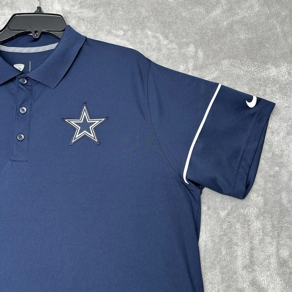 Dallas Cowboys Shirt Mens XL Nike Polo Dri-Fit Performance Golf NFL Training